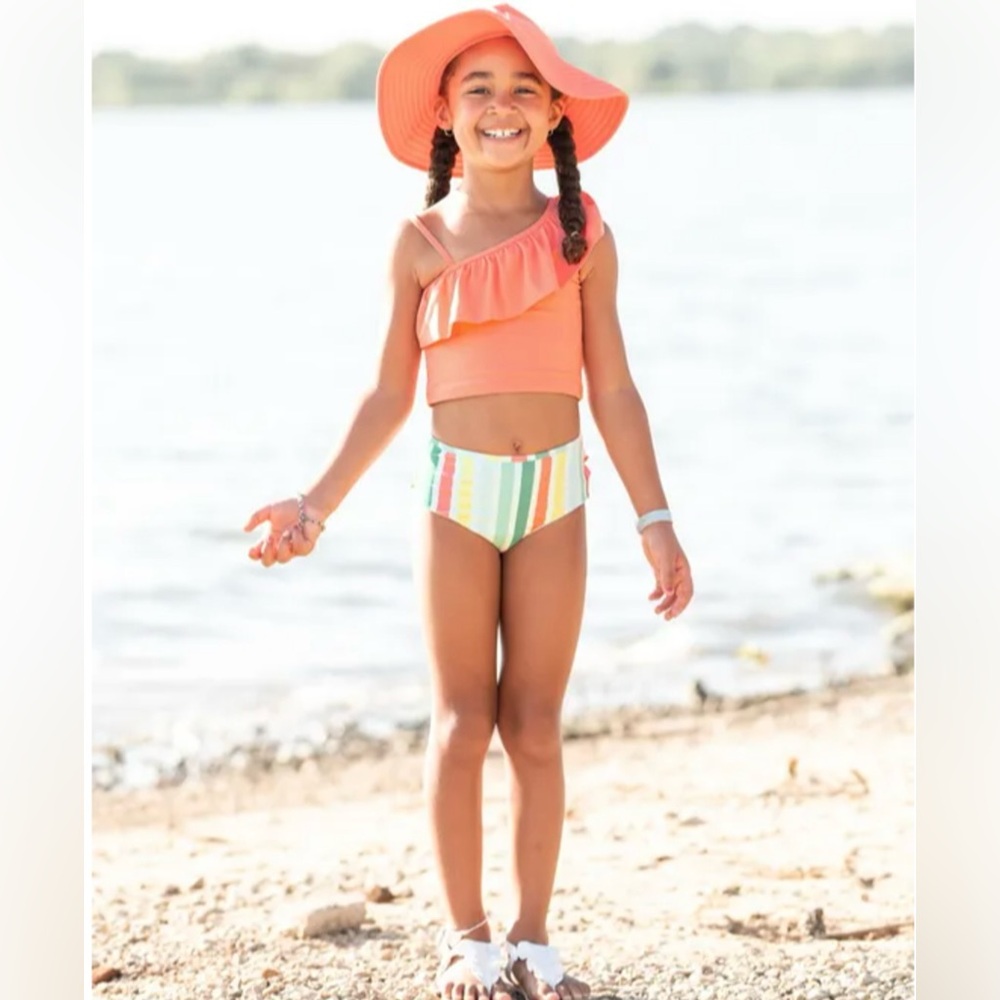 RuffleButts Saltwater Stripe 2-Piece Swimsuit, Size 3T